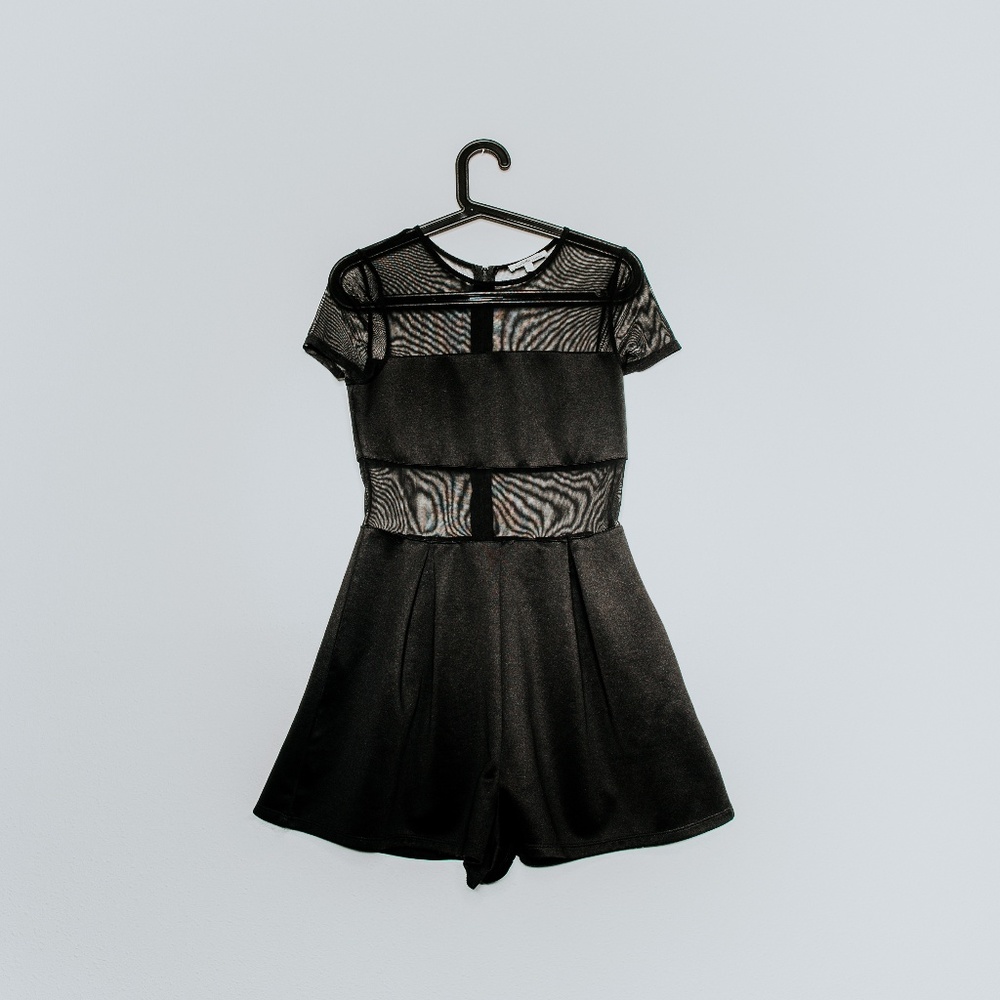 Black Mesh Romper